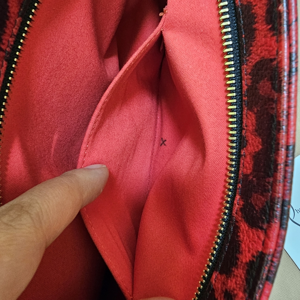 Pre-loved Authentic Christian Louboutin Red Leopard 2WAY Bag - Picture 12 of 17